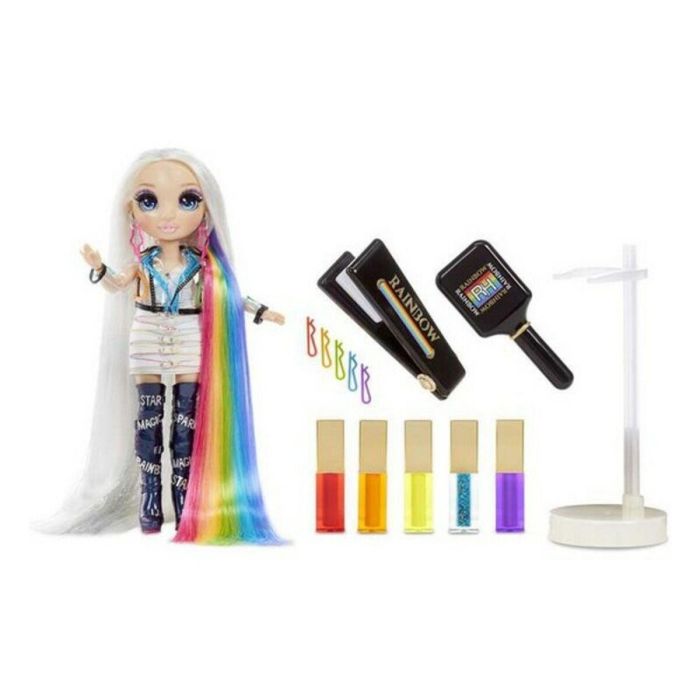 Rainbow High Estudio de Peluquería 5 en 1 Amaya Raine con Muñeca Maniquí Articulada, Colorantes y Accesorios para Peinar 2