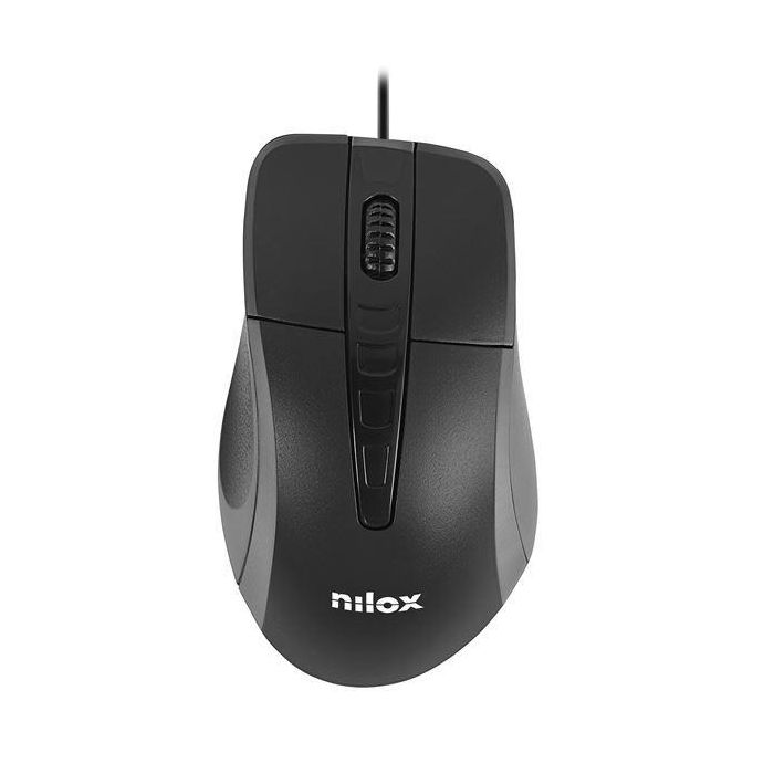Nilox Ratón Óptico USB 1000DPI Negro - Compatible con Windows, Linux, Mac
