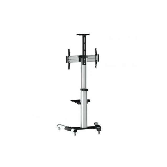 AISENS - SOPORTE DE SUELO PRO CON RUEDA, BANDEJA PARA DVD Y SOPORTE DE CaMARA PARA MONITOR/TV 50KG D 3