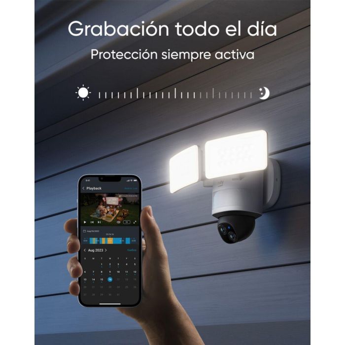 Eufy E340 Cámara de Seguridad IP Floodlight 3K Dual Cam 360° Pan/Tilt Wi-Fi 6 Interior/Exterior IP65 Almacenamiento Local Sin Cuotas 16 Eufy E340 Cámara de Seguridad IP Floodlight 3K Dual Cam 360° Pan/Tilt Wi-Fi 6 Interior/Exterior IP65 Almacenamiento Local Sin Cuotas 16