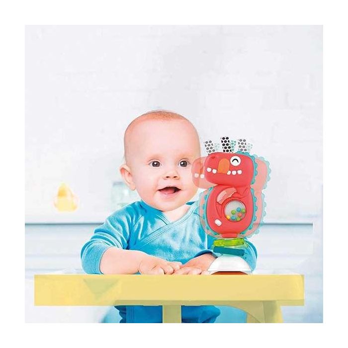 Sonajero musical dinosaurio con ventosa para sujetar en cualquier base 7x15x22 cm 2