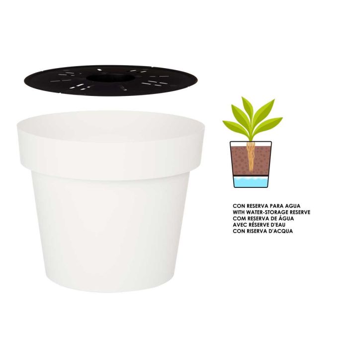 Maceta Plastico Blanca Con Reserva Agua 35Cm Ibergarden (6 Unidades) 1 Maceta Plastico Blanca Con Reserva Agua 35Cm Ibergarden (6 Unidades) 1