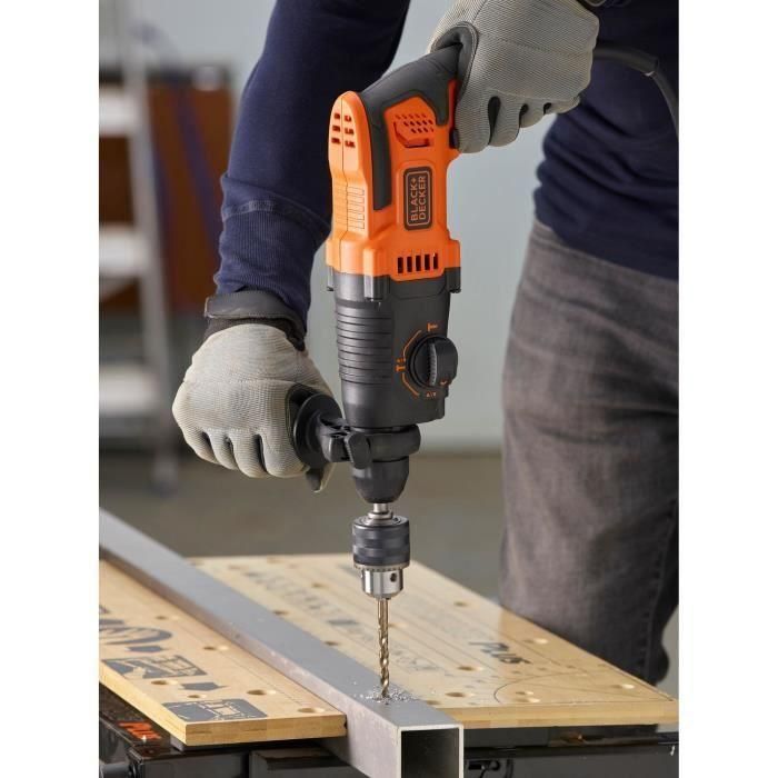 Black + Decker BEHS01-QS Taladro de Martillo SDS+ 650W, 3 Modos, 1.6 Julios, Hormigón 16mm, Incluye 2 Brocas Hormigón 5 Black + Decker BEHS01-QS Taladro de Martillo SDS+ 650W, 3 Modos, 1.6 Julios, Hormigón 16mm, Incluye 2 Brocas Hormigón 5