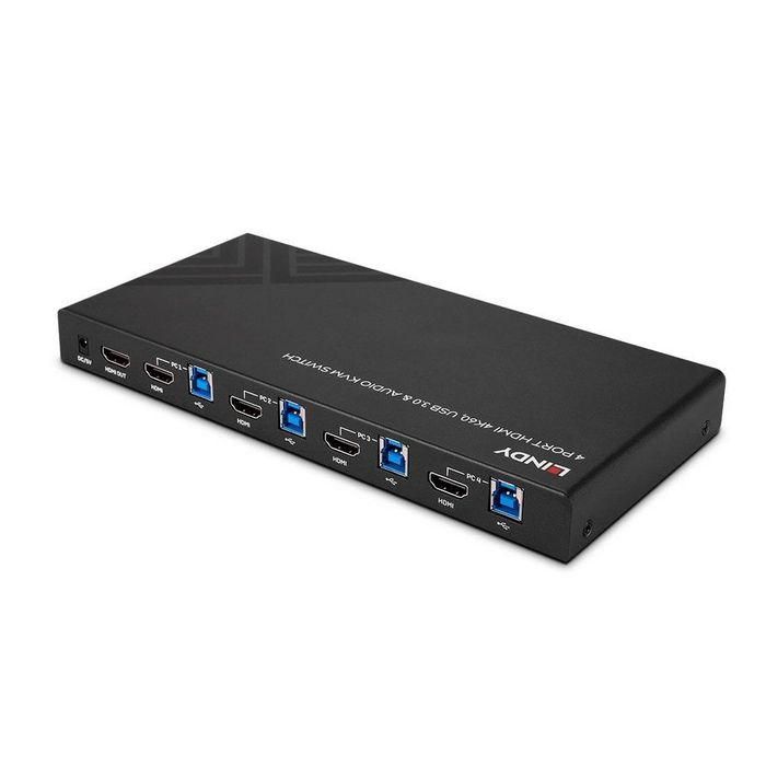 Lindy Switch KVM 4 Puertos HDMI 4K60, USB 3.0 y Audio para 4 PCs – Control de Teclado, Ratón y Monitor 1 Lindy Switch KVM 4 Puertos HDMI 4K60, USB 3.0 y Audio para 4 PCs – Control de Teclado, Ratón y Monitor 1