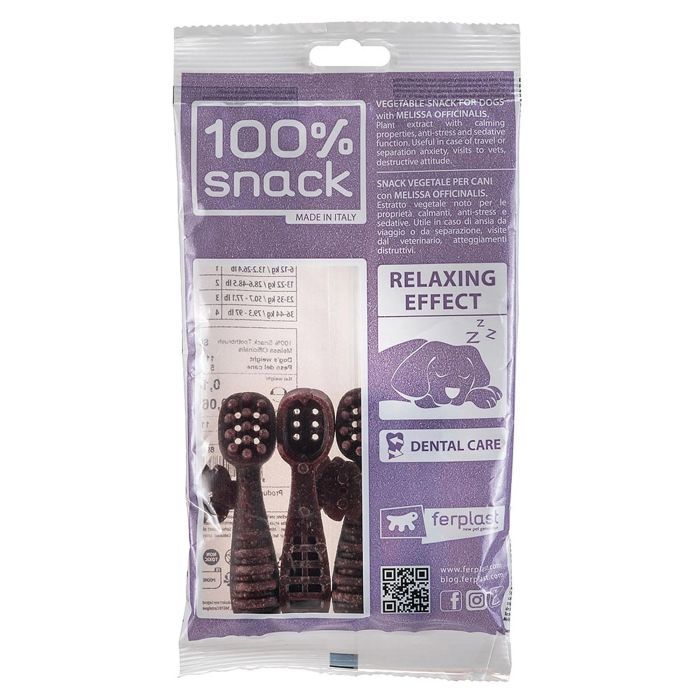 Ferplast Snack Dental Toothbrush para Perros Medianos Sabor Melissa - Bolsa 3x30 gr