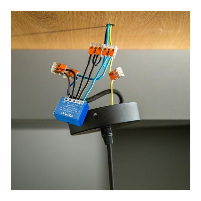 Shelly Wave 1 Mini Z-Wave Interruptor Inteligente Inalámbrico, Mando a Distancia, 1 Módulo, 2000W, 8A, 240V 3