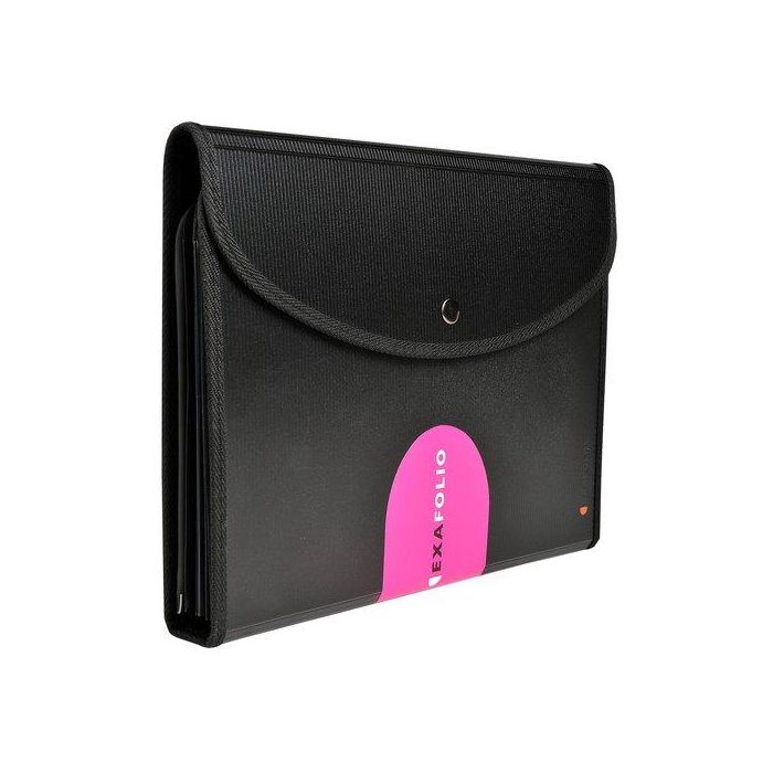 Clasificador Acordeon Exacompta Pp A4 6 Dptos.Ribete Y Broche Negro