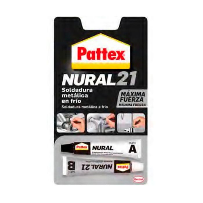 Pattex Nural 21 Soldadura Metálica en Frío 22ml Pasta Gris Unión Metales Resistencia Intemperie