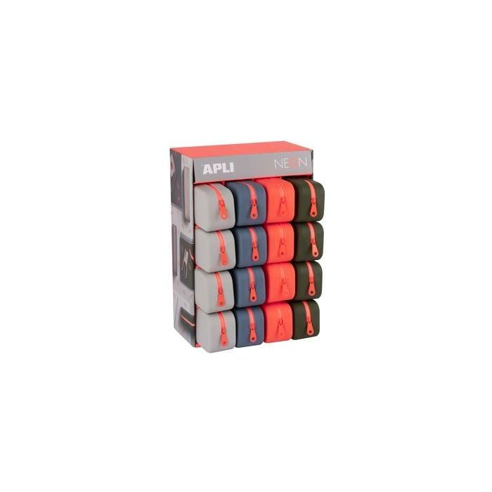 Apli Estuche de Silicona Neon Rectangular Expositor de 16 C-Surtidos - 8 Colores, Diseño Nórdico, Minimalista Apli Estuche de Silicona Neon Rectangular Expositor de 16 C-Surtidos - 8 Colores, Diseño Nórdico, Minimalista