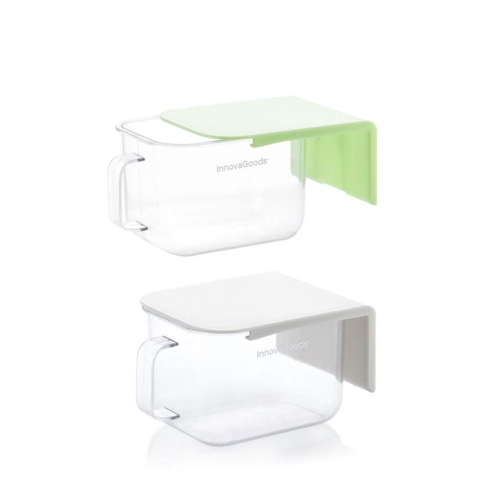 Recipientes de Cocina Adhesivos Extraíbles Handstore InnovaGoods Pack de 2 uds 4 Recipientes de Cocina Adhesivos Extraíbles Handstore InnovaGoods Pack de 2 uds 4