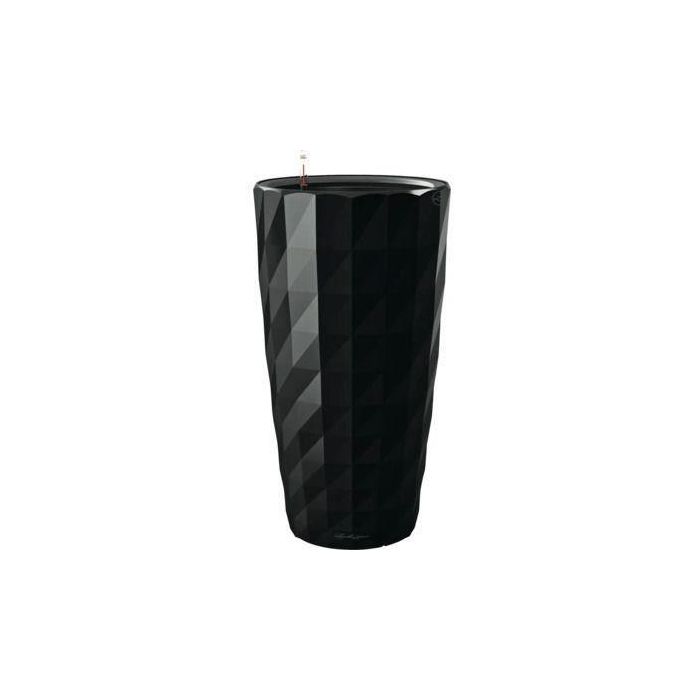 Maceta LECHUZA Diamante Premium - juego completo, negro brillante Maceta LECHUZA Diamante Premium - juego completo, negro brillante