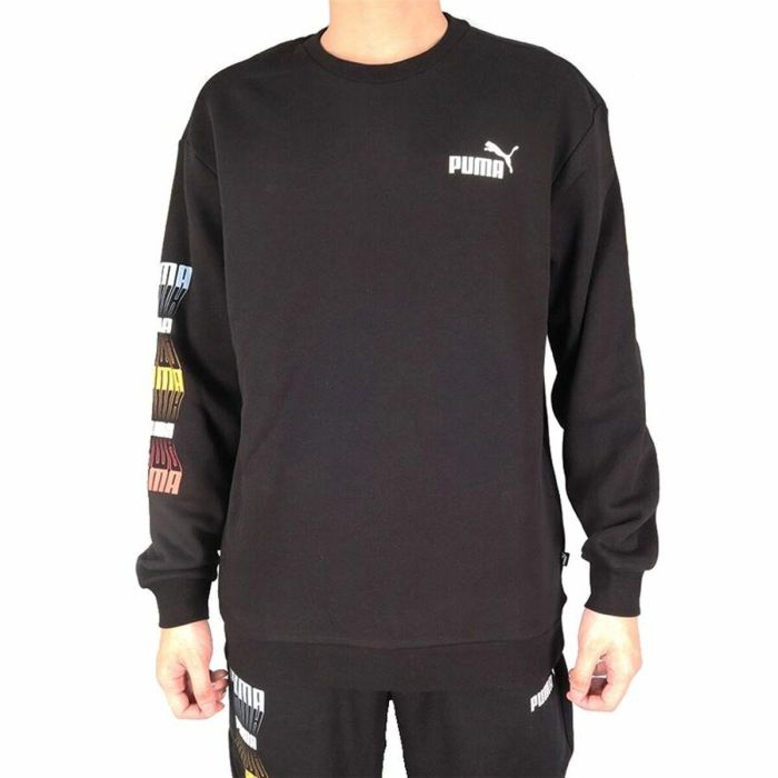 Sudadera sin Capucha Hombre Puma Repeat Graphic Negro