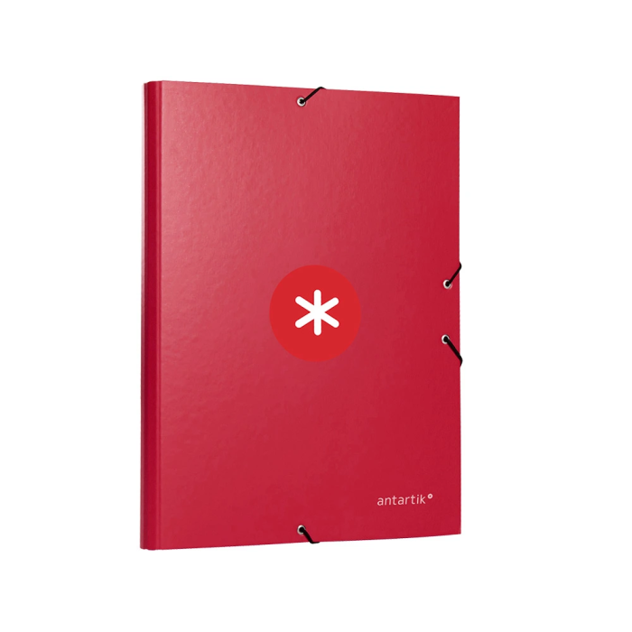 Antartik Carpeta con Gomas Tres Solapas A4 Cartón Forrado Color Frambuesa 3