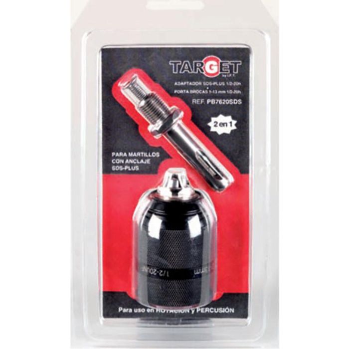 Target Portabrocas Automático 1/2-20 1,5-13 mm con Adaptador SDS-Plus para Martillos