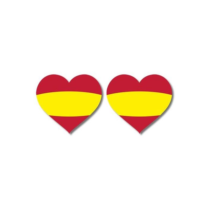 Pegatinas Bandera España (2 uds) Corazón 1 Pegatinas Bandera España (2 uds) Corazón 1