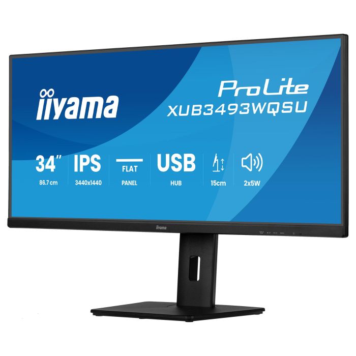 IIYAMA XUB3493WQSU-B6 86,4 cm (34") 3440 x 1440 Pixeles UltraWide Quad HD LED 1 ms Negro