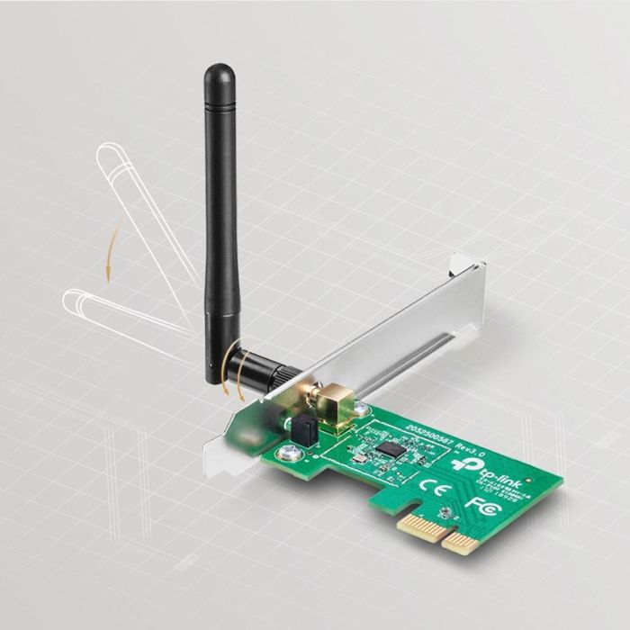 TP-Link TL-WN781ND Adaptador de Red Inalámbrico PCI Express 150Mbps Wi-Fi N para PC Compatible PCIe x1/x4/x8/x16 Antena Desmontable 3