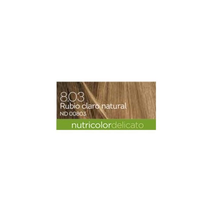 Delicato 8.03: Tinte Rubio Claro Natural 140ml – Nutre, Repara y Cubre Canas, con Ingredientes Vegetales y Aceite de Argán