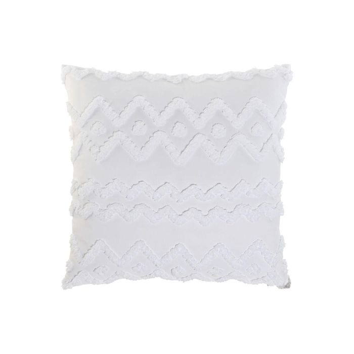 Cojin Boho DKD Home Decor Blanco 60 x 60 cm (2 Unidades)