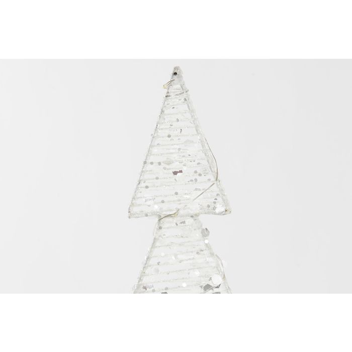 DKD Home Decor Decoración Navideña Luminosa Moderna LED de Metal Blanca - 50 cm Alto x 18 cm Ancho x 6 cm Largo - Pack de 2 Unidades 2