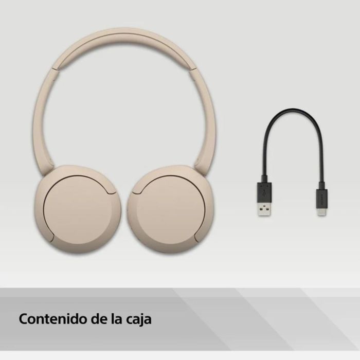 Auriculares inalámbricos Sony WH-CH520/ con Micrófono/ Bluetooth/ Beige 4 Auriculares inalámbricos Sony WH-CH520/ con Micrófono/ Bluetooth/ Beige 4