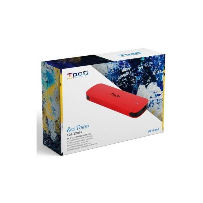 TooQ TQE-2201R Caja Externa para SSD M.2 NVMe USB-C 3.2 Gen 2 (10 Gbit/s) Aluminio Rojo Sin Tornillos Formatos 2230-2280 + 2 Cables USB-C 4 TooQ TQE-2201R Caja Externa para SSD M.2 NVMe USB-C 3.2 Gen 2 (10 Gbit/s) Aluminio Rojo Sin Tornillos Formatos 2230-2280 + 2 Cables USB-C 4