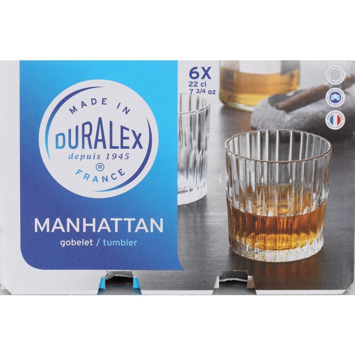 Duralex Set de 6 Vasos Transparentes 22 cl Colección Manhattan (12 Cajas) 3
