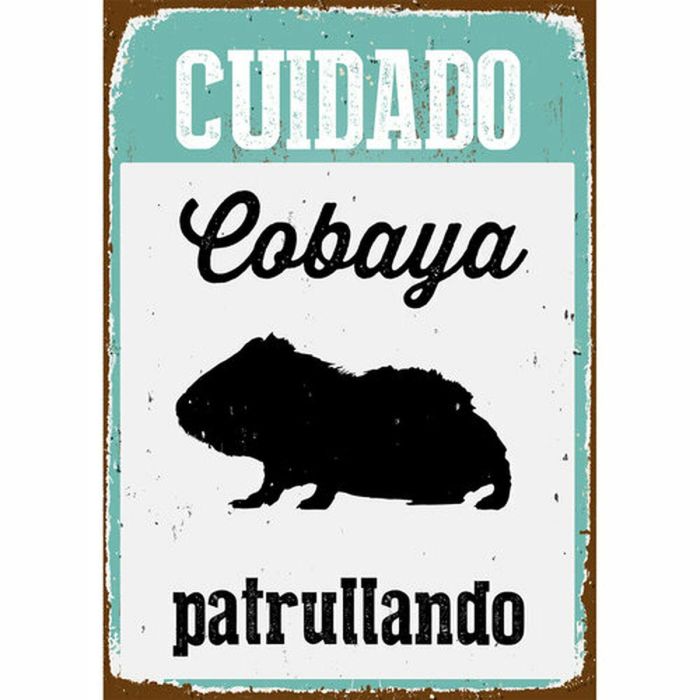Placa Magnet & Steel Cuidado Cobaya Patrullando 14,8 x 21 cm 0 Placa Magnet & Steel Cuidado Cobaya Patrullando 14,8 x 21 cm 0