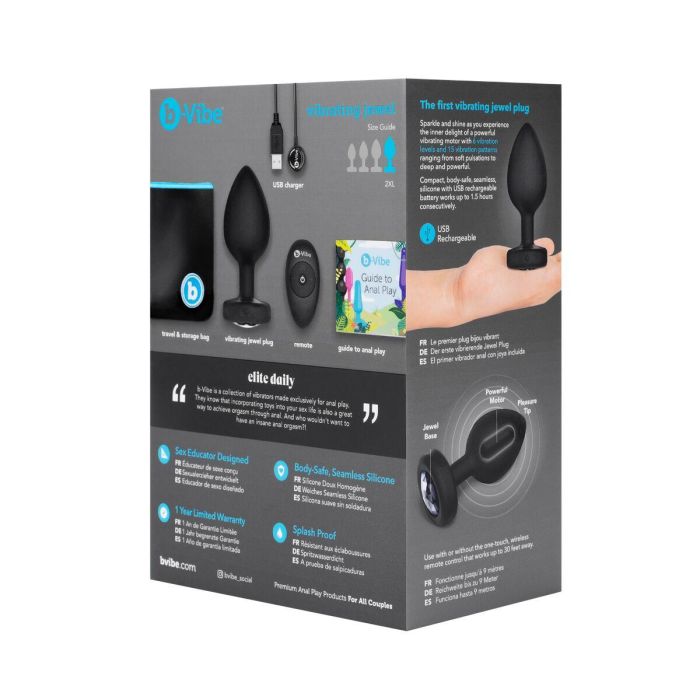 Vibrador B-Vibe Vibrating Jewel Negro XXL 24 Vibrador B-Vibe Vibrating Jewel Negro XXL 24