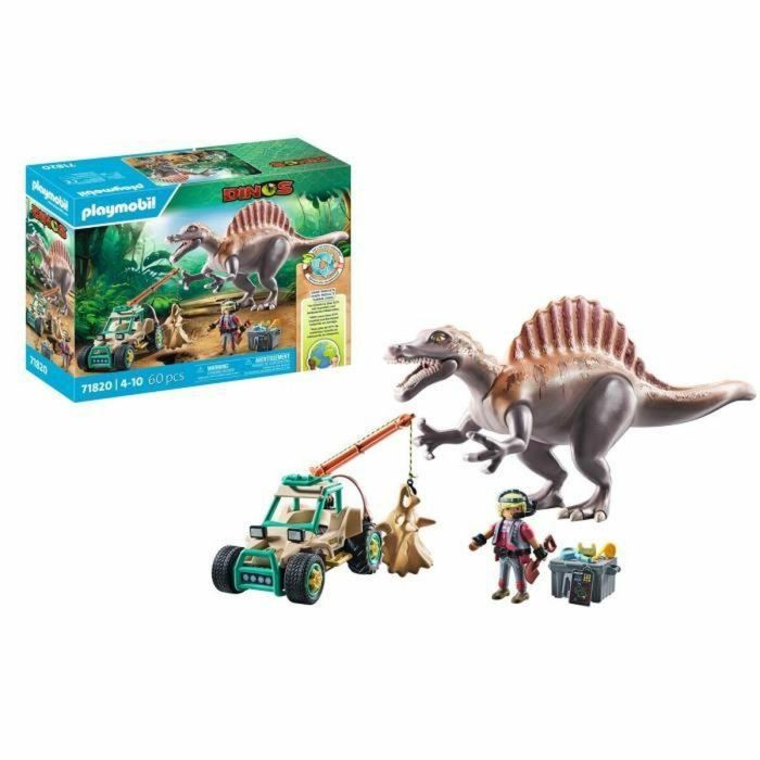Playmobil 71820 Spinosaurus, Investigador y Vehículo con Grúa Giratoria, Dinosaurios, 60 Piezas, Edades 4+ 1 Playmobil 71820 Spinosaurus, Investigador y Vehículo con Grúa Giratoria, Dinosaurios, 60 Piezas, Edades 4+ 1