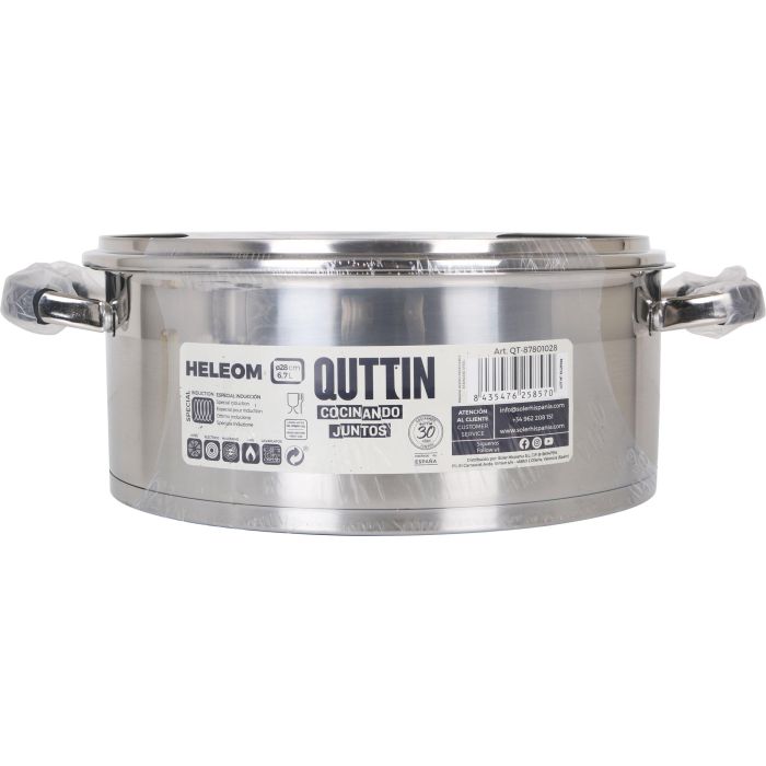Cacerola de Acero Inoxidable Quttin 28 cm 6.7L con Tapa (2 Unidades) 1 Cacerola de Acero Inoxidable Quttin 28 cm 6.7L con Tapa (2 Unidades) 1