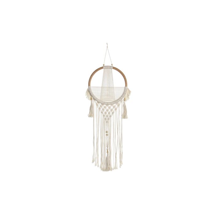 Decoracion Colgante Boho DKD Home Decor Natural Blanco 2 x 110 x 30 cm