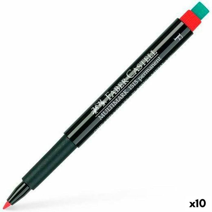 Rotulador permanente Faber-Castell Multimark 1513 F Rojo (10 Unidades) Rotulador permanente Faber-Castell Multimark 1513 F Rojo (10 Unidades)