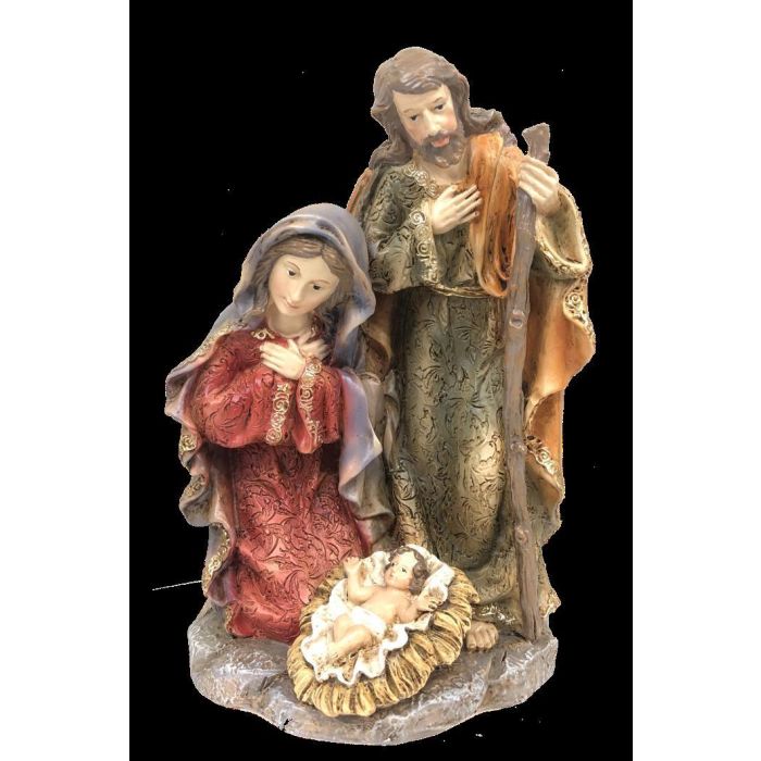 DKD Home Decor Nacimiento Navidad Tradicional Resina Multicolor 10 x 19 x 12 cm (2 Unidades)
