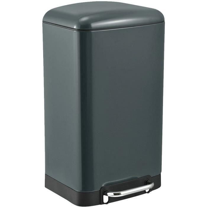 Kitchen Move KIT3666162006631 Cubo de basura de cocina con pedal 40L Gris Mate Acero Inoxidable Modelo Greenwich