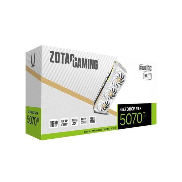 Zotac GAMING GeForce RTX 5070 Ti SOLID CORE OC Tarjeta Gráfica 16 GB GDDR7 PCI Express 5.0 con Refrigeración Activa 3 Ventiladores 6