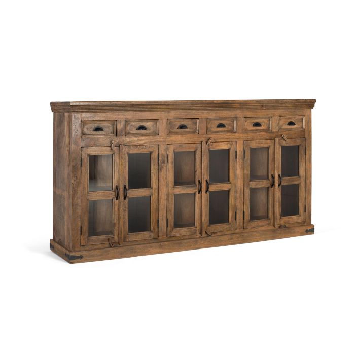 Giner y Colomer Aparador Alto en Madera de Mango con Puertas Talladas a Mano, Avellana, 73x120 cm 2 Giner y Colomer Aparador Alto en Madera de Mango con Puertas Talladas a Mano, Avellana, 73x120 cm 2