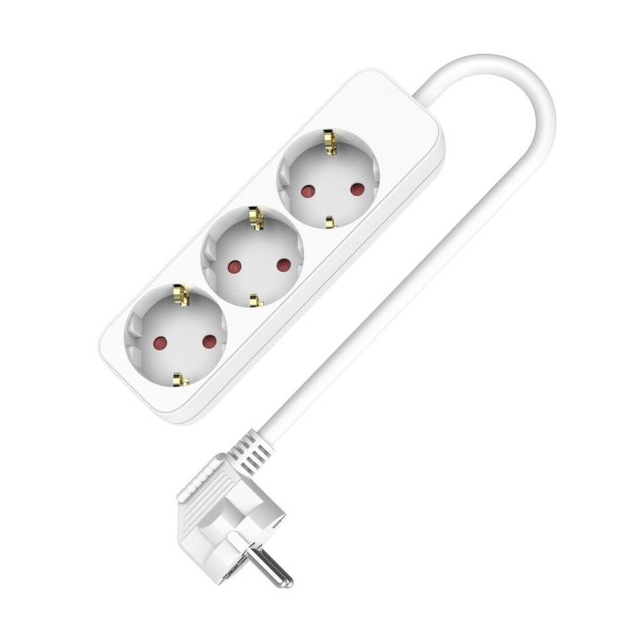 Regleta Enchufes 3 Tomas sin Interruptor TM Electron TMUAD503 Blanco 3680 W (1,5 m) 5