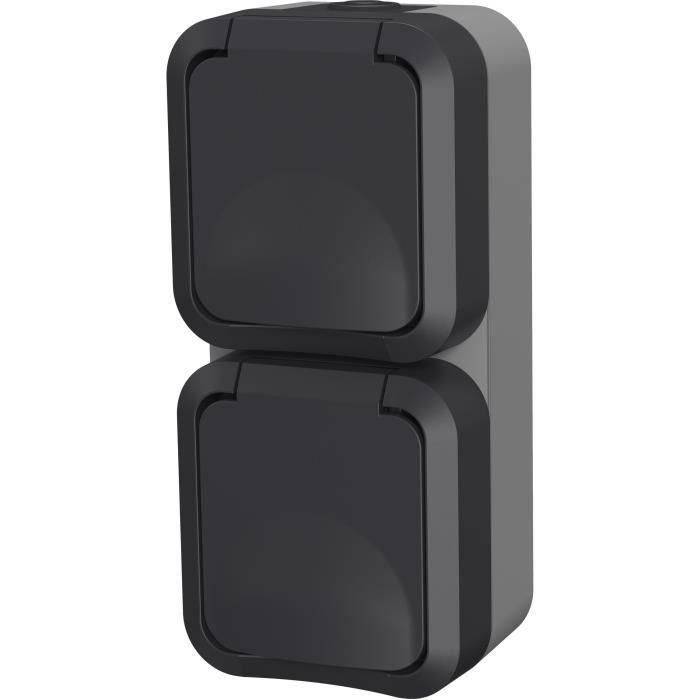 QUARX AUC1695830543440 Toma de Corriente Doble Aqua Pro Exterior Vertical IP55 250V 16A