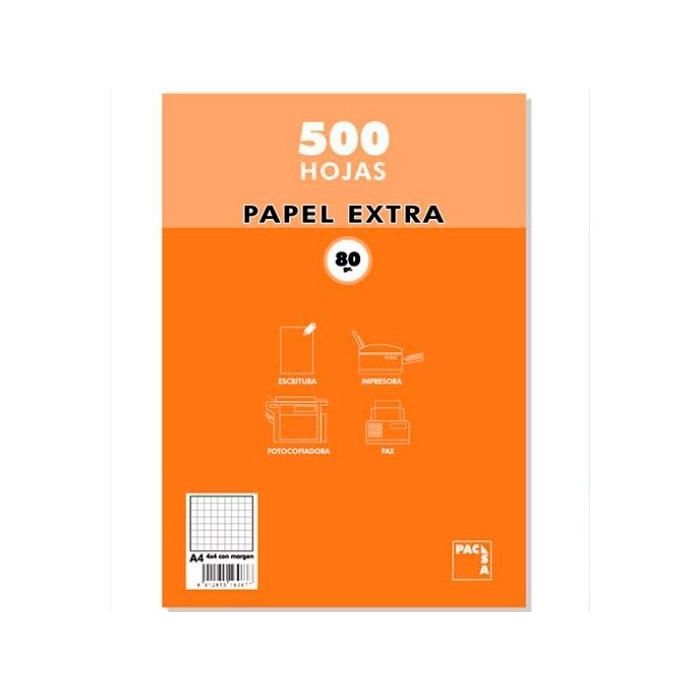 Pacsa Paquete Papel Extra 500H A4 80 gr 6x6 mm Sin Taladros Blanco Pacsa Paquete Papel Extra 500H A4 80 gr 6x6 mm Sin Taladros Blanco