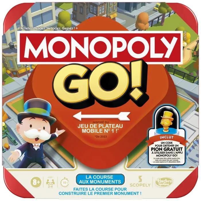 Monopoly HAS5010996279354 Monopoly Go, Juego de mesa familiar a partir de 8 años 1