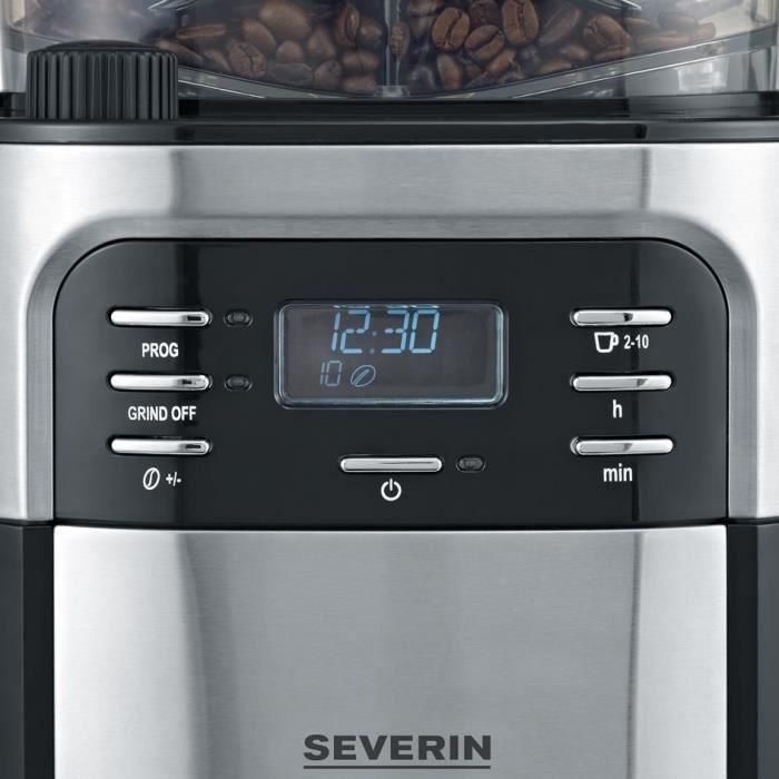SEVERIN 4810 Cafetera de filtro con molinillo integrado - Negro y acero inoxidable - 1000W - 1.4 L 2 SEVERIN 4810 Cafetera de filtro con molinillo integrado - Negro y acero inoxidable - 1000W - 1.4 L 2