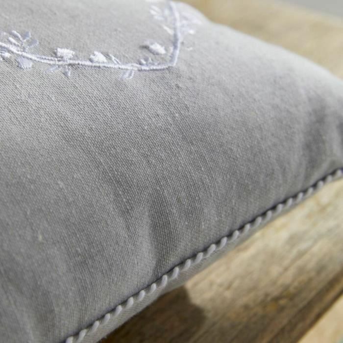Cojín - HOY - CHARME - Chambray x Petite broderie Constance - 40 x 40 cm 4