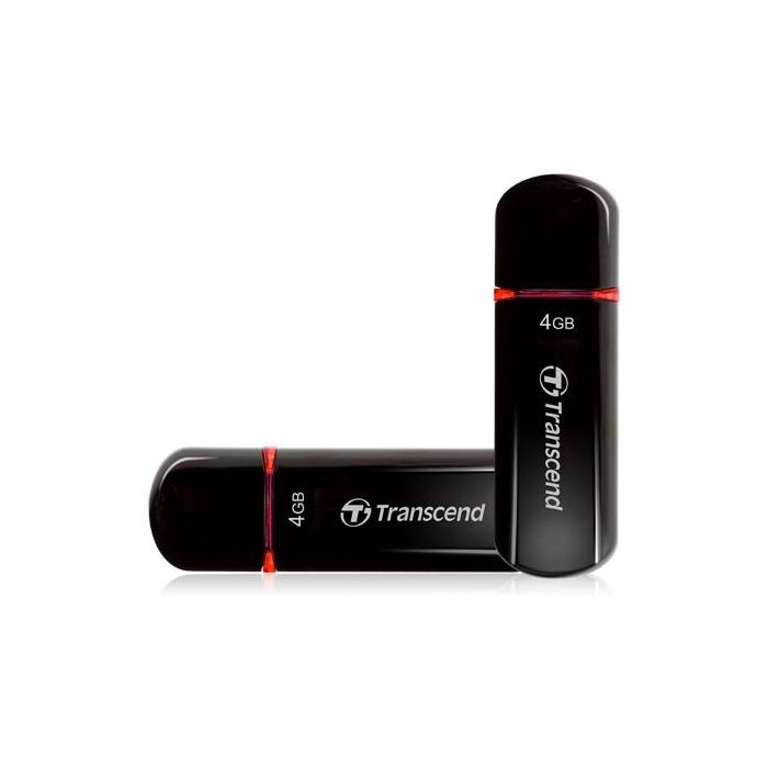 Transcend JetFlash 600 USB-Stick 4GB 2.0 MLC Negro - Memoria Flash Plug and Play para Windows/Mac/Linux