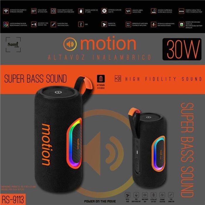 SAMI Altavoz MOTION 30W con radio multimedia alta fidelidad