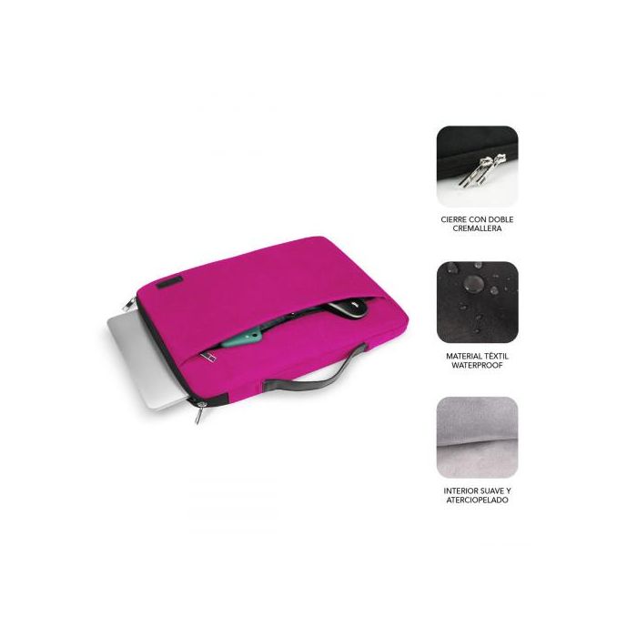 Maletín para Portátil Subblim Funda Ordenador Elegant Laptop Sleeve 13,3-14" Pink 1