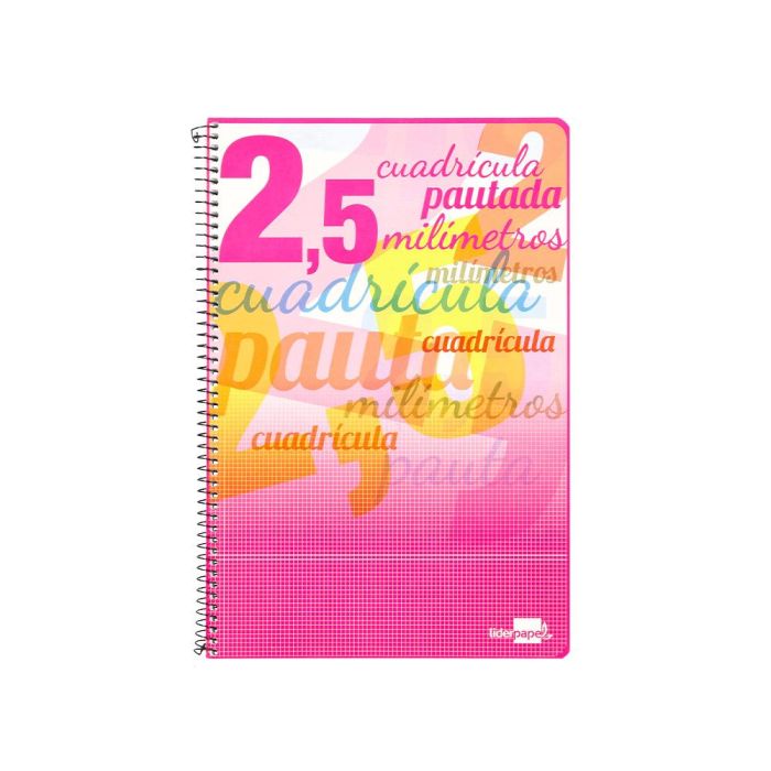 Cuaderno Espiral Liderpapel Folio Pautaguia Tapa Blanda 80H 75 gr Cuadro Pautado 2,5 mm Con Margen Colores Surtidos 8 unidades 1