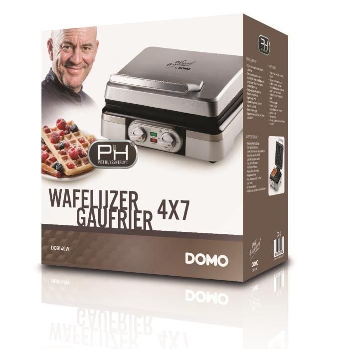 Domo DO9149W Gofrera eléctrica 1400W con Termostato Ajustable, Temporizador y Placas de 2.6cm Antiadherentes de Acero Inoxidable 3 Domo DO9149W Gofrera eléctrica 1400W con Termostato Ajustable, Temporizador y Placas de 2.6cm Antiadherentes de Acero Inoxidable 3