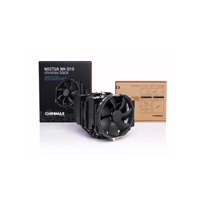 Noctua NH-D15 CH.BK Refrigerador CPU Dual Tower, 2x NF-A15 140mm PWM Fan, Intel LGA1851, LGA1700, LGA1200, LGA1151, AMD AM4, AM5 2