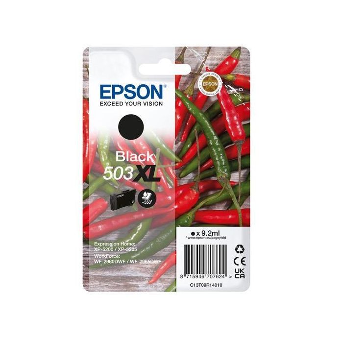 EPSON Cartucho Negro 503XL WF-2960dwf,WF-2965dwf, XP-5205 Pimiento EPSON Cartucho Negro 503XL WF-2960dwf,WF-2965dwf, XP-5205 Pimiento